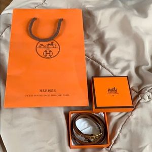 Hermès Hapi 3 Leather Wrap Bracelet